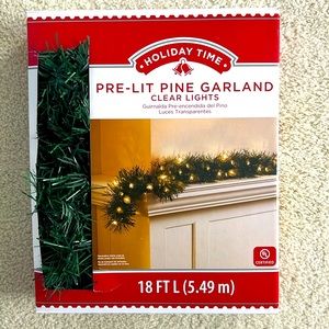 Holiday Time Pre-Lit Pine Garland